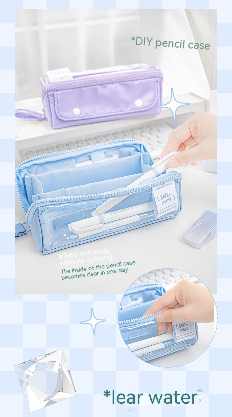 Prism Partition Korean-style Large-capacity Visual Student Pencil Case