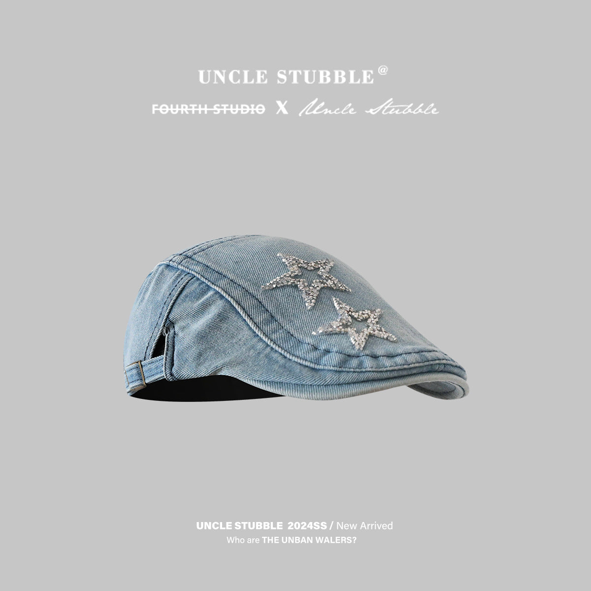 Denim Blue XINGX Women's Retro Washed Peaked Cap