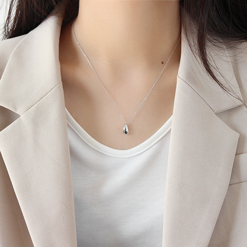 Simple S925 Sterling Silver Drop Pendant Necklace For Women - The Number 1 Things