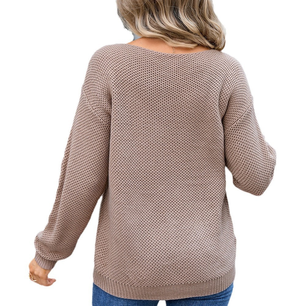 Autumn And Winter New Women's Pullover Pocket Sweater Base - The Number 1 Things