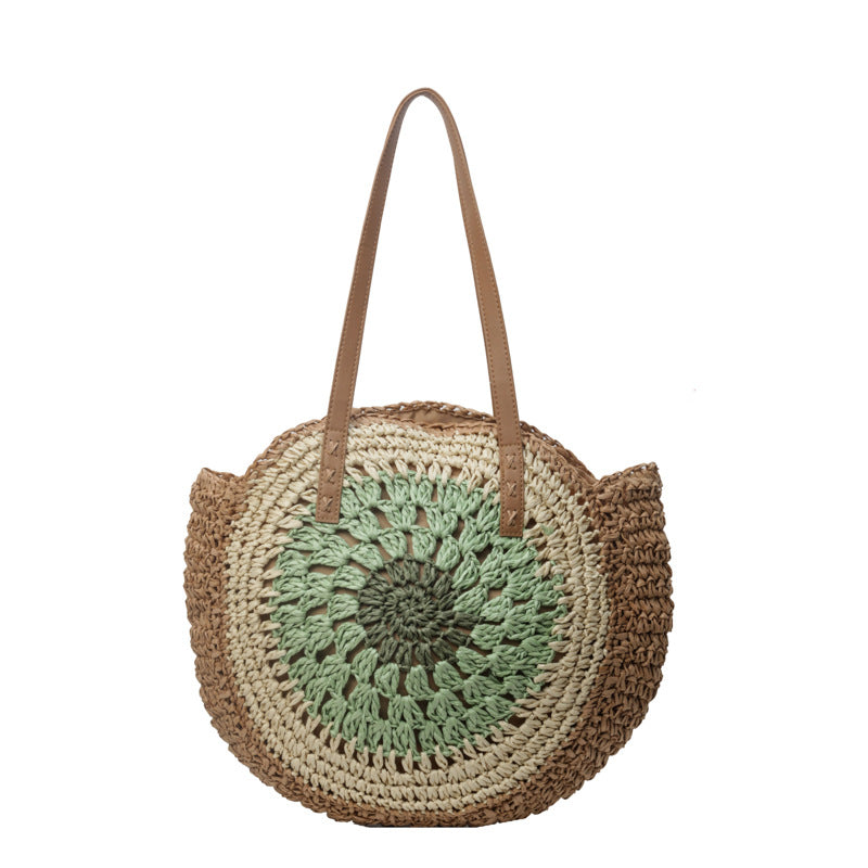Color Crochet Round One Shoulder Straw Bag - The Number 1 Things