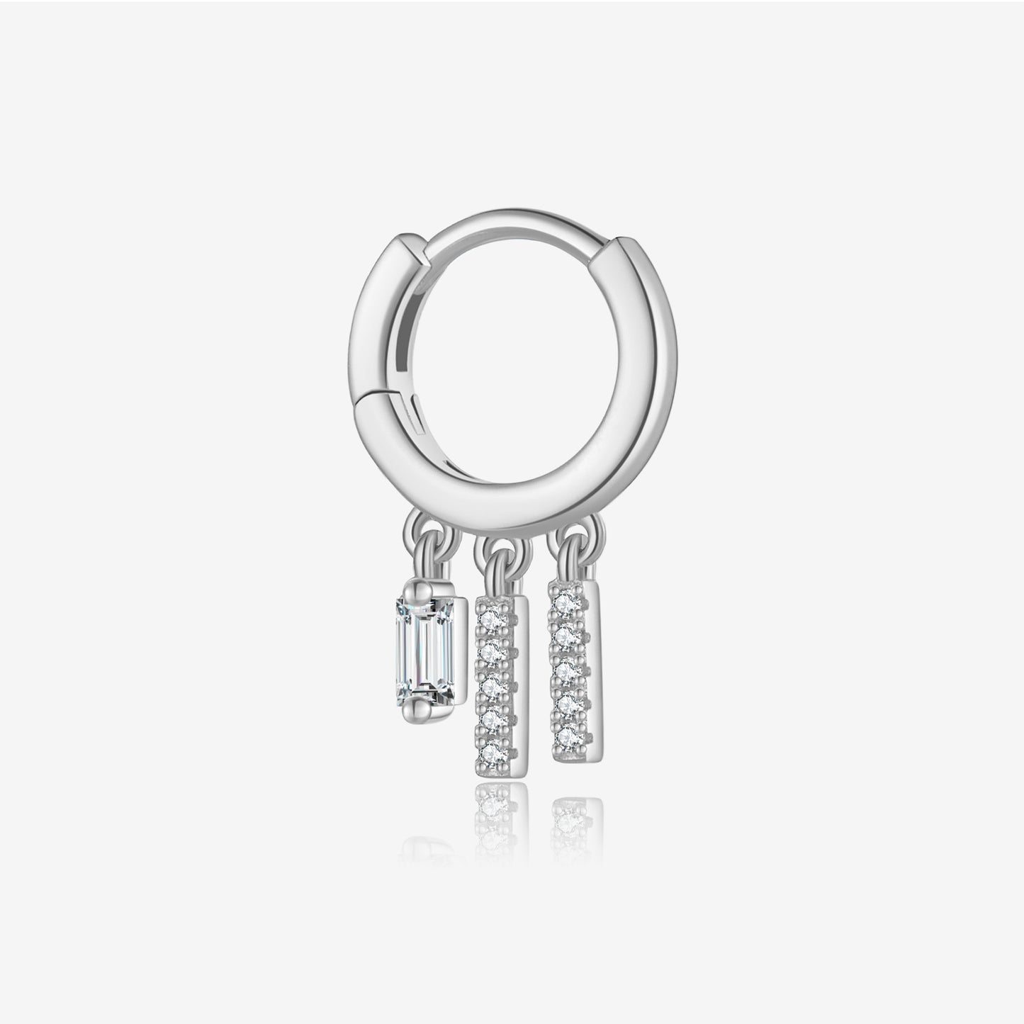 S925 Pure Square Zircon Pendant Ear Ring-shaped Earrings For Women - The Number 1 Things