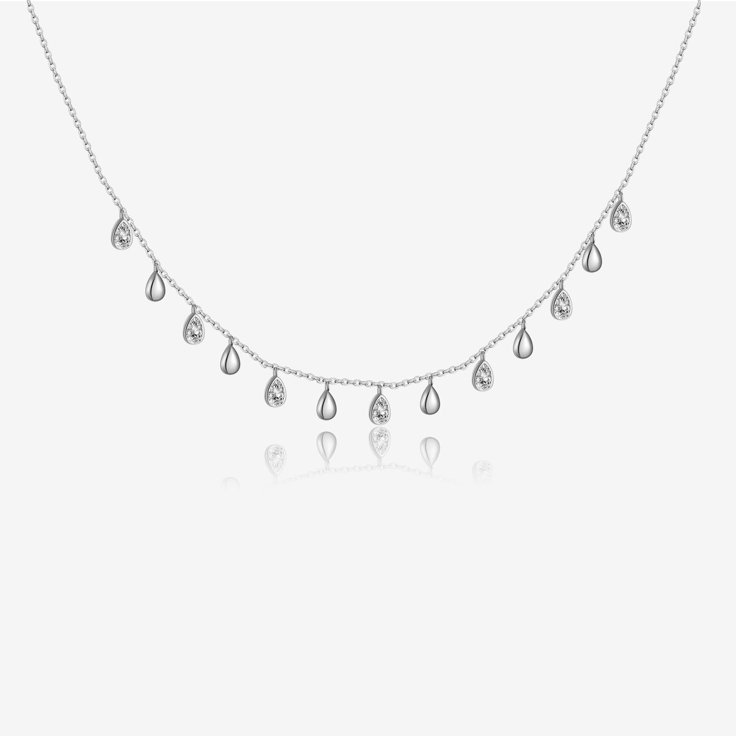 S925 Sterling Silver Pear-shaped Zircon Hanging Scarf Long Necklace - The Number 1 Things