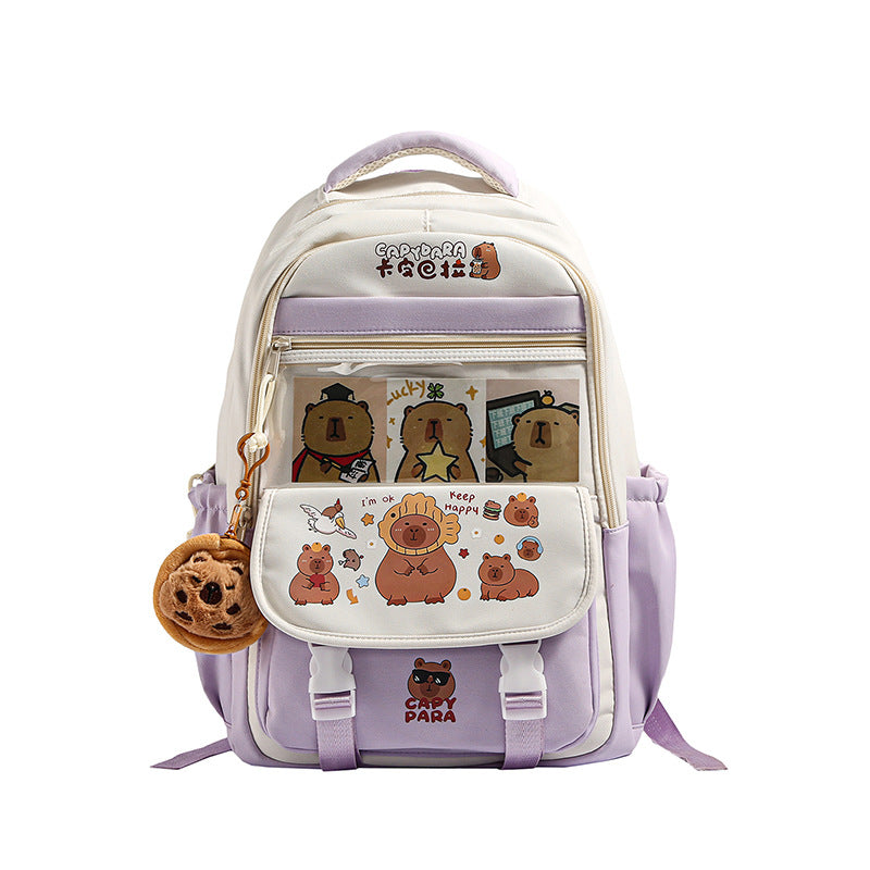 Capabala Schoolbag Cute Capybara Primary School Large Capacity