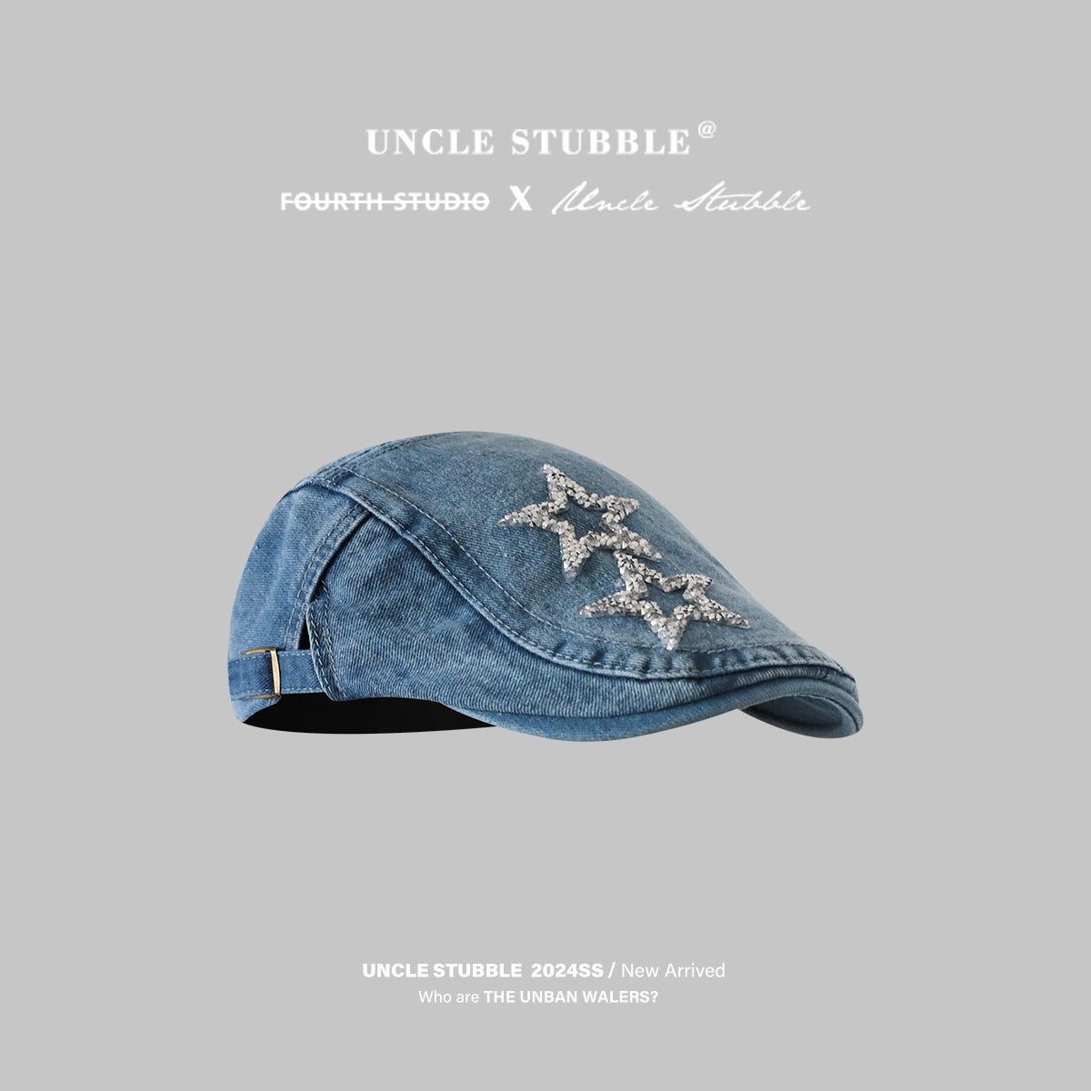Denim Blue XINGX Women's Retro Washed Peaked Cap