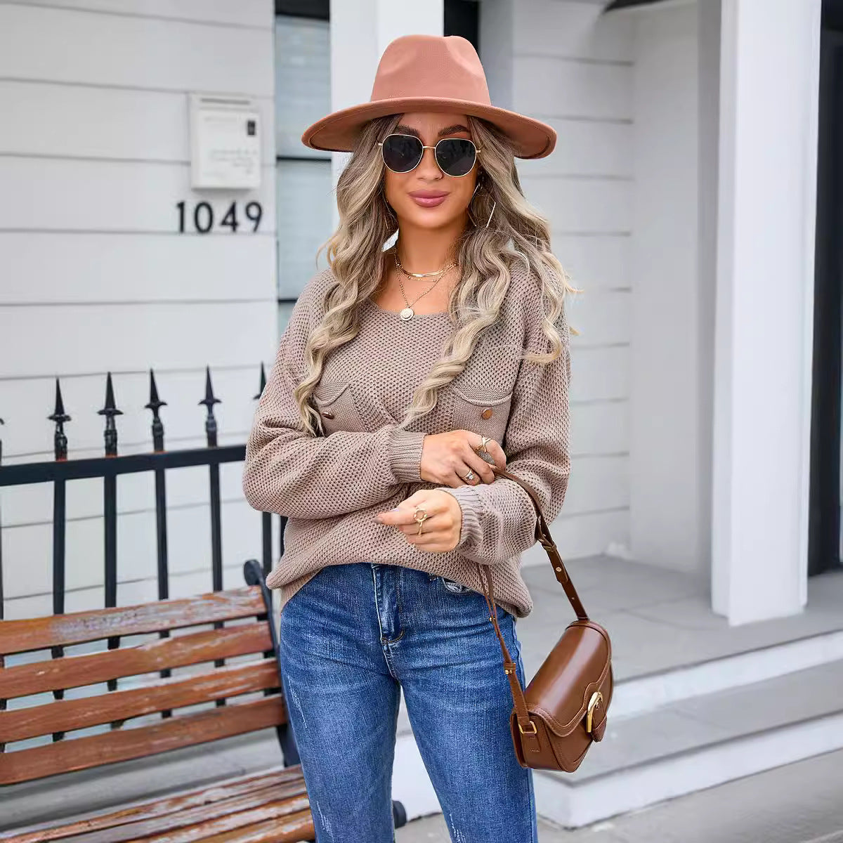 Autumn And Winter New Women's Pullover Pocket Sweater Base - The Number 1 Things