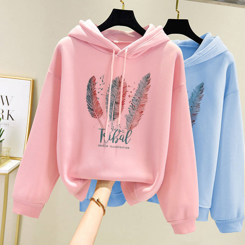 Hooded Sweater Thick Loose Long Sleeves Women - The Number 1 Things