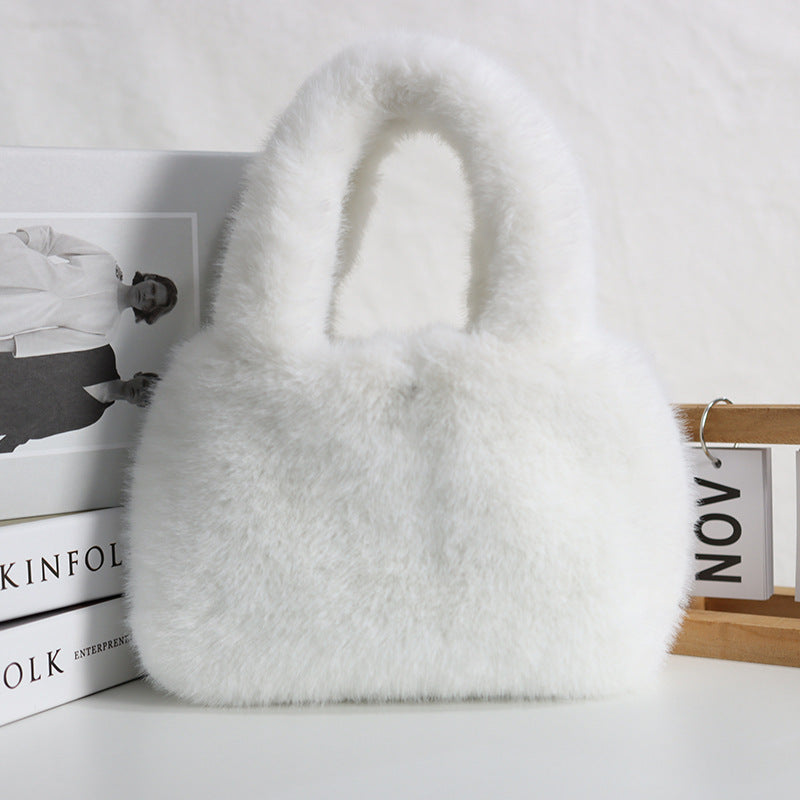 Furry Cute Artificial Fur Rex Rabbit Mink Plush Hand Bag - The Number 1 Things