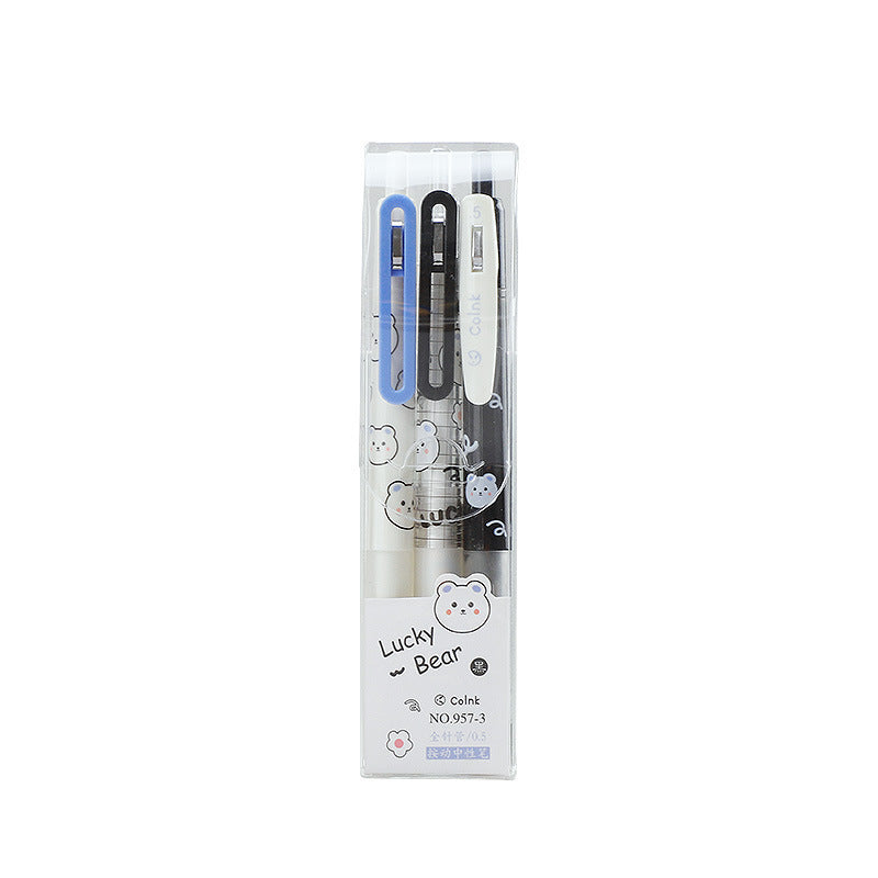 Lucky Bear Black Ink Pen Carbon Creative Full Needle Tube