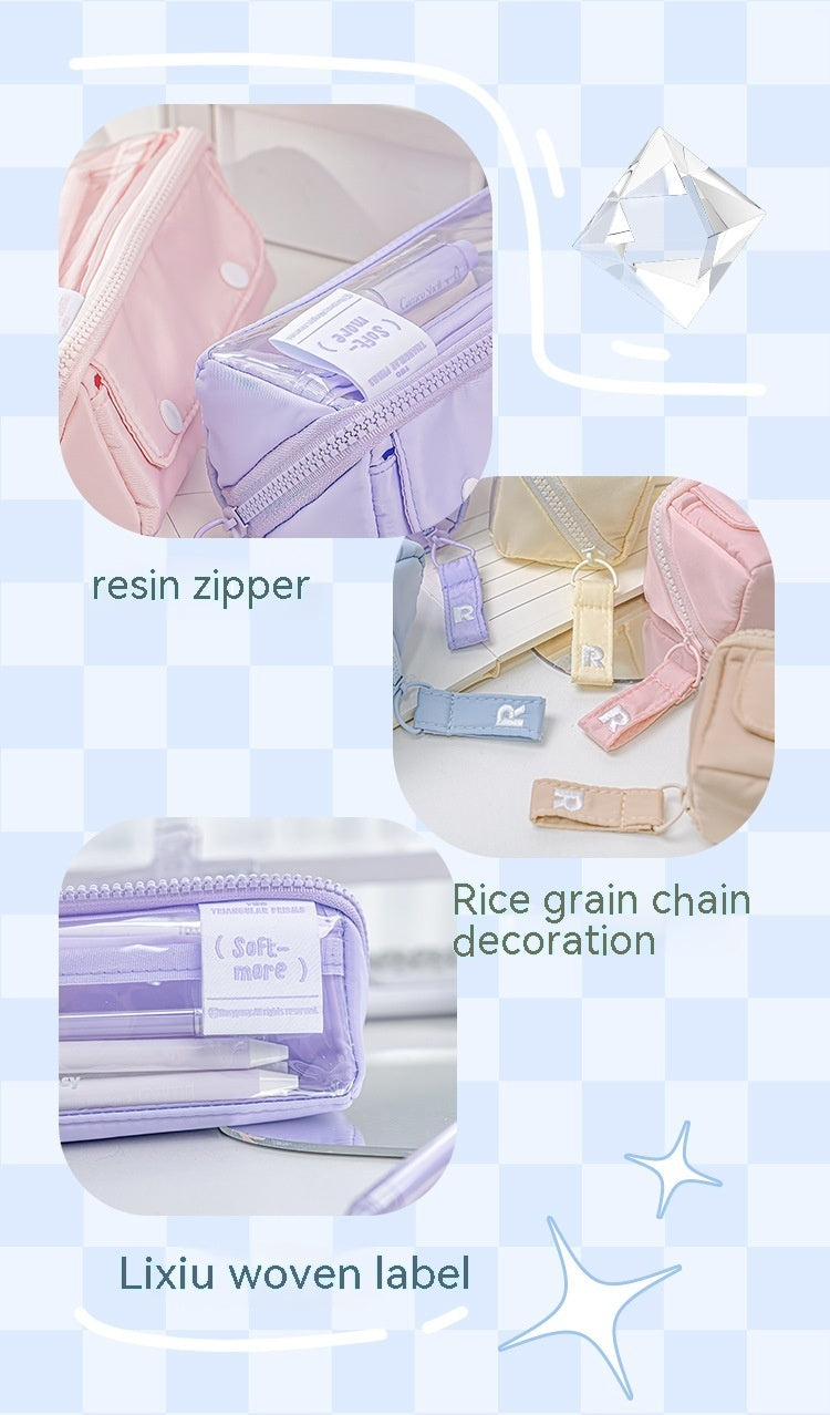 Prism Partition Korean-style Large-capacity Visual Student Pencil Case