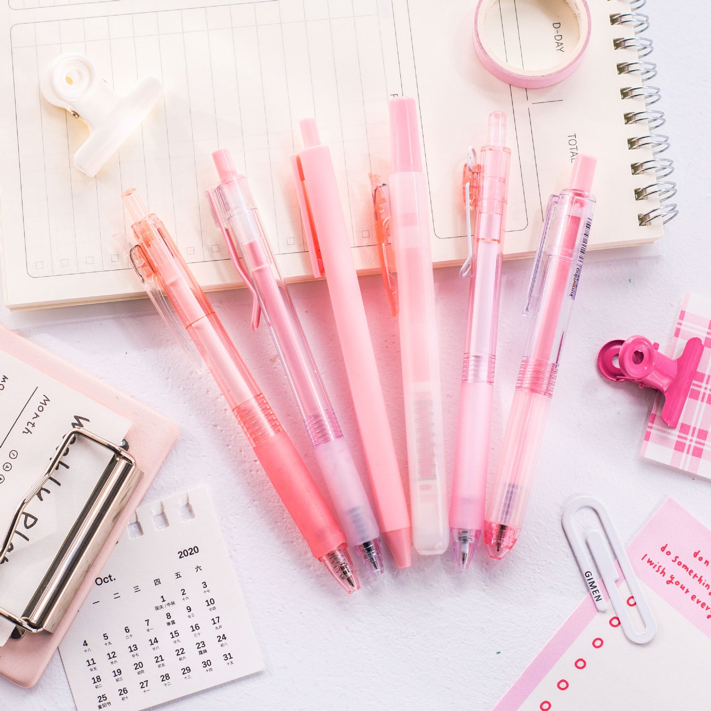 Solid Color Pressing Pen Simple Cream Gel Pen Set