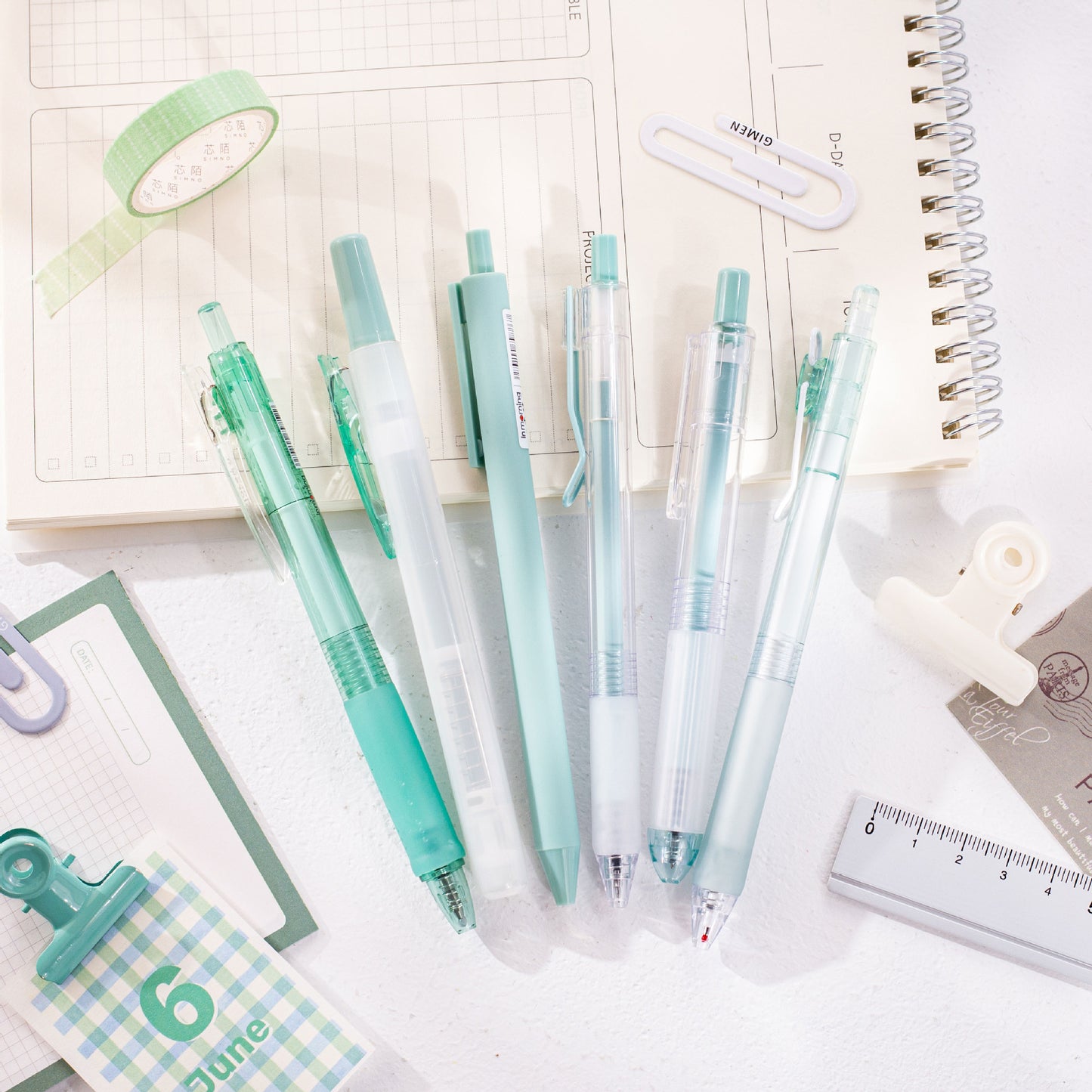 Solid Color Pressing Pen Simple Cream Gel Pen Set