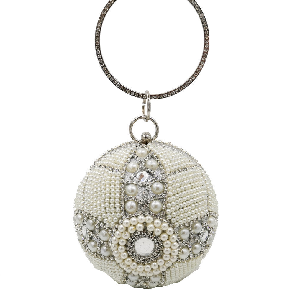 Plastic Round Pearl And Diamond Handbag - The Number 1 Things