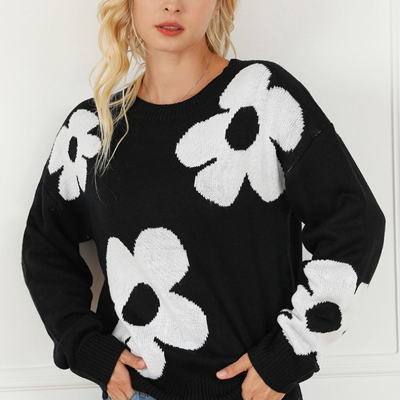 European And American Fashion Floral Print Warm Sweater Woman - The Number 1 Things