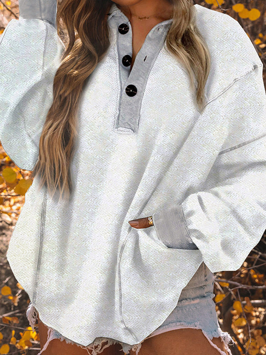 Winter Color Matching Pullover Long Sleeve Top - The Number 1 Things