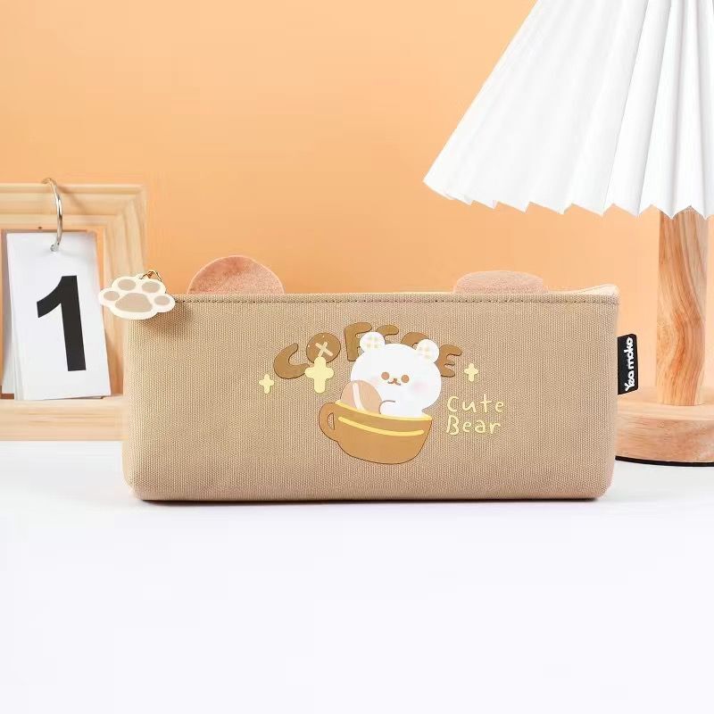 Student Stationery Canvas Zipper Storage Pen Bag