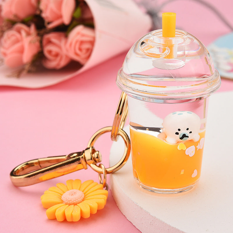 Acrylic Milk Bottle Simulation Milk Tea Cup Keychain - The Number 1 Things