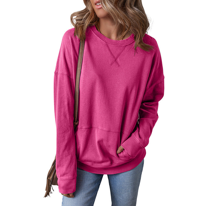 Casual Loose Shoulder Long Sleeve Bottoming Shirt For Women - The Number 1 Things