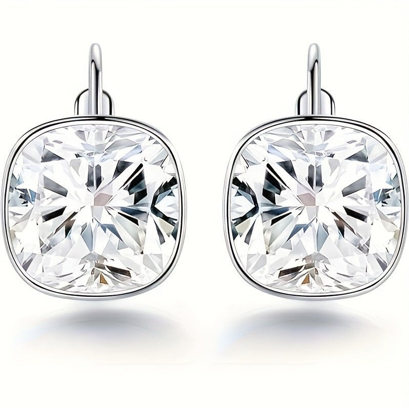 18K White Gold Crystal Plated Hypoallergenic Pendant Earrings For Women's Jewelry - The Number 1 Things