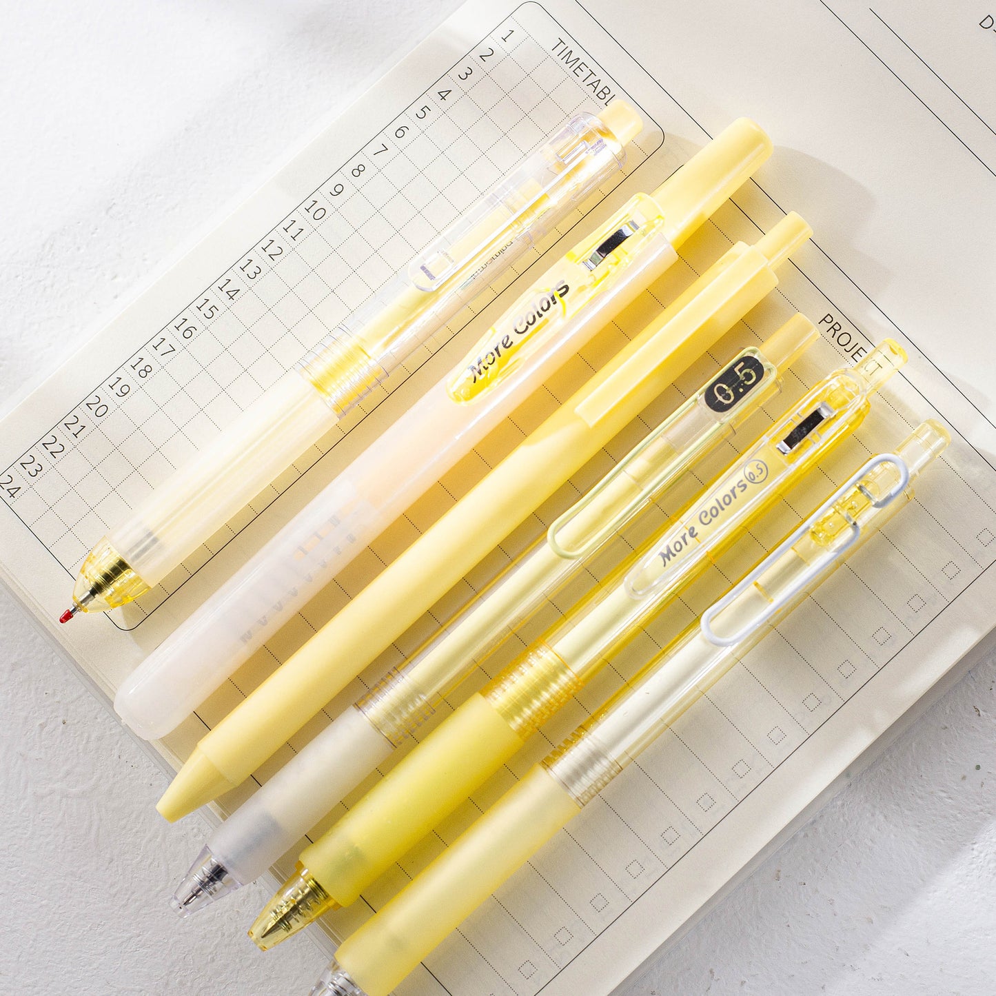 Solid Color Pressing Pen Simple Cream Gel Pen Set