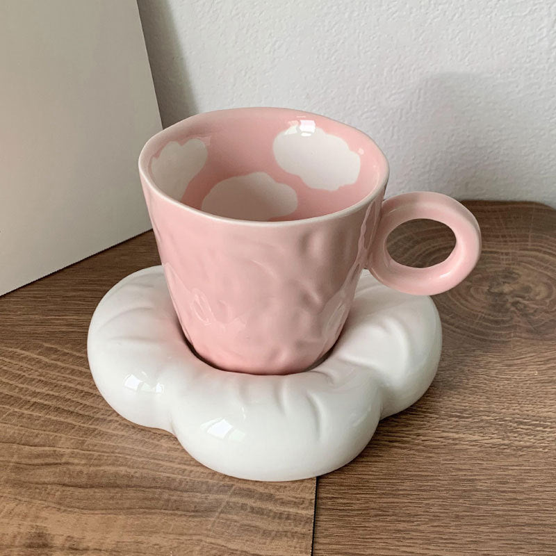 Hand Painted Irregular Blue Sky Clouds Coffee Set - The Number 1 Things