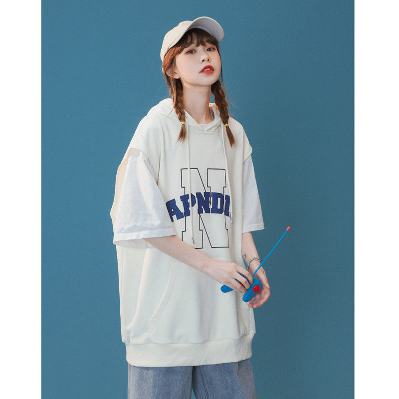 Women's Vest Loose Outer Wear Summer Retro Short-sleeved Design Sense Niche Cotton Basketball Uniform Top - The Number 1 Things