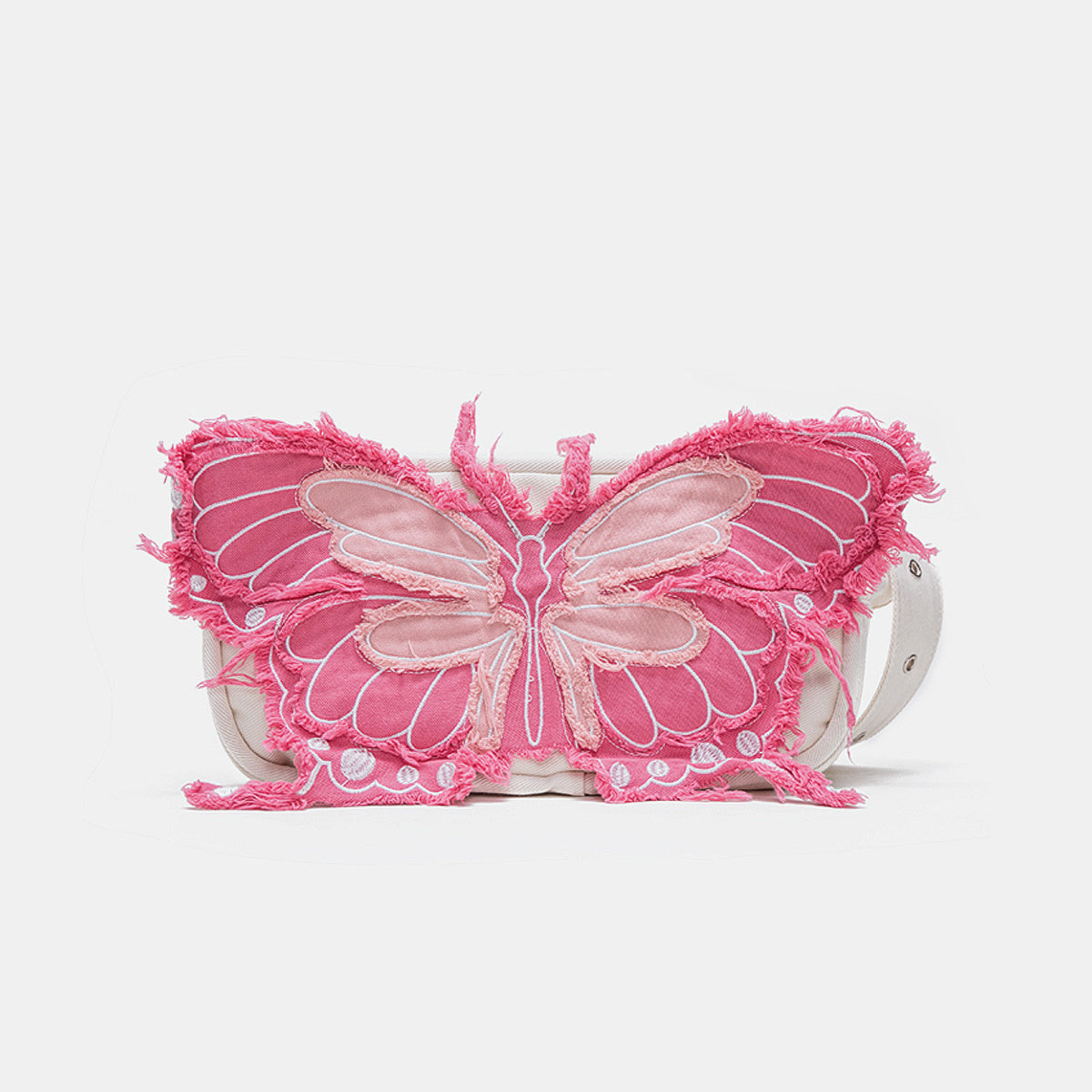 Original Design Butterfly Tassel Denim Wide Shoulder Strap Crossbody Bag - The Number 1 Things