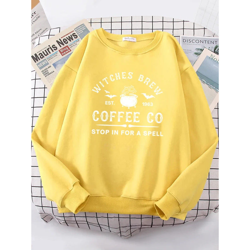 Witches Make Coffee Straight Letter Hoodie Letter Print - The Number 1 Things