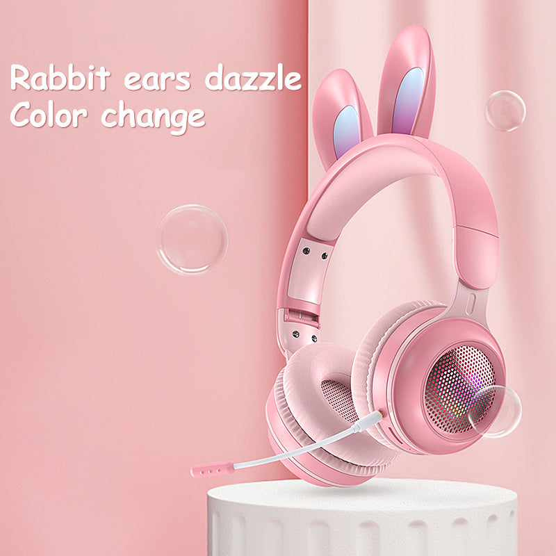 Rabbit Ear Headphones Wireless Luminous Extendable Wheat Headphones - The Number 1 Things