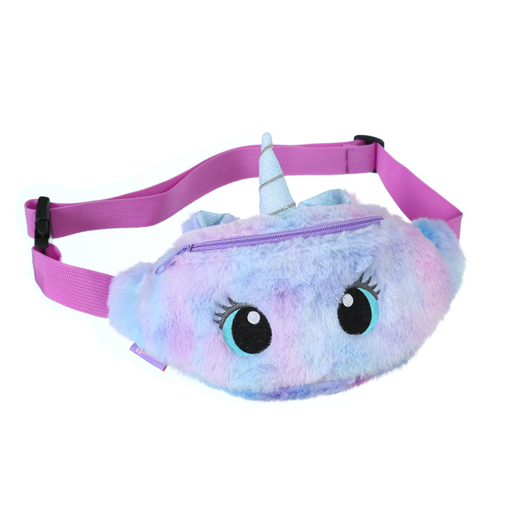 Cartoon Plush Shoulder Bag Little Girl Cute Big Eyes Waist Bag Kindergarten Children Messenger Bag Chest Bag - The Number 1 Things