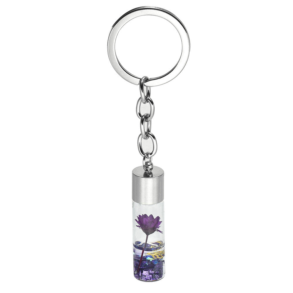 Plant Dried Flower Glass Bottle Pendant Keychain - The Number 1 Things