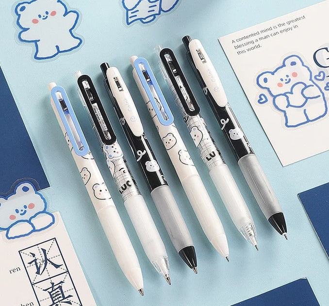 Lucky Bear Black Ink Pen Carbon Creative Full Needle Tube