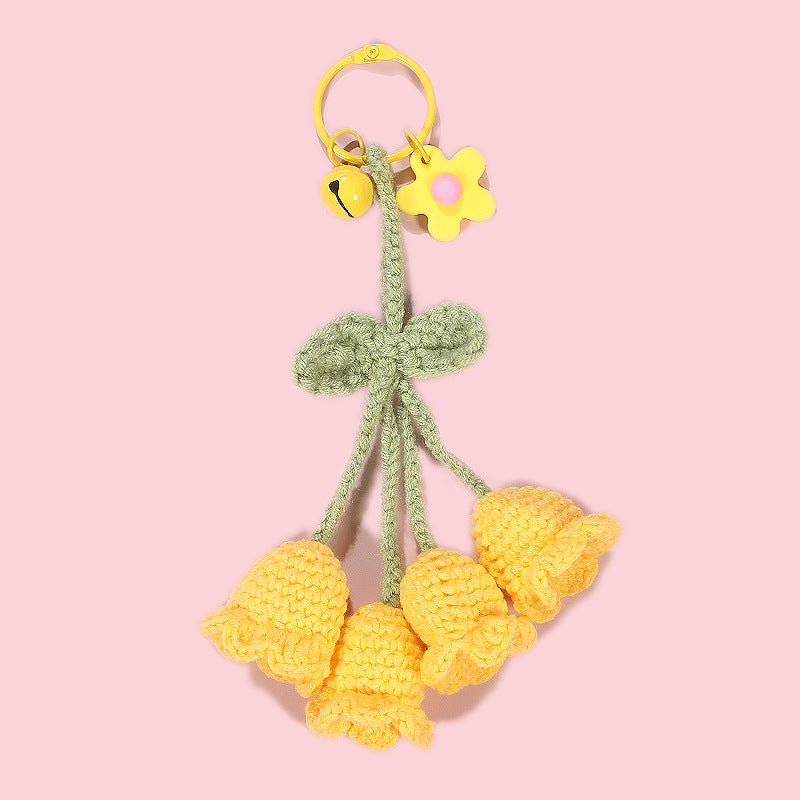 Hand-made Hook Braided Woolen Thread Lily Of The Valley Keychain - The Number 1 Things