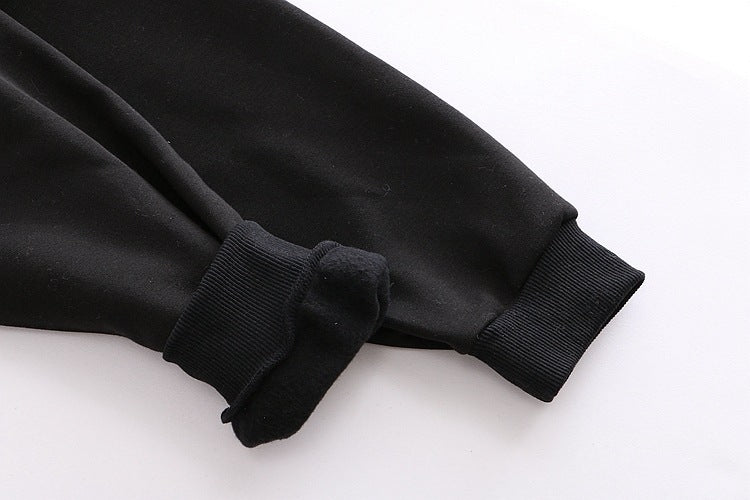 College Style Cute Cartoon Panda Contrast Color Loose Sweater