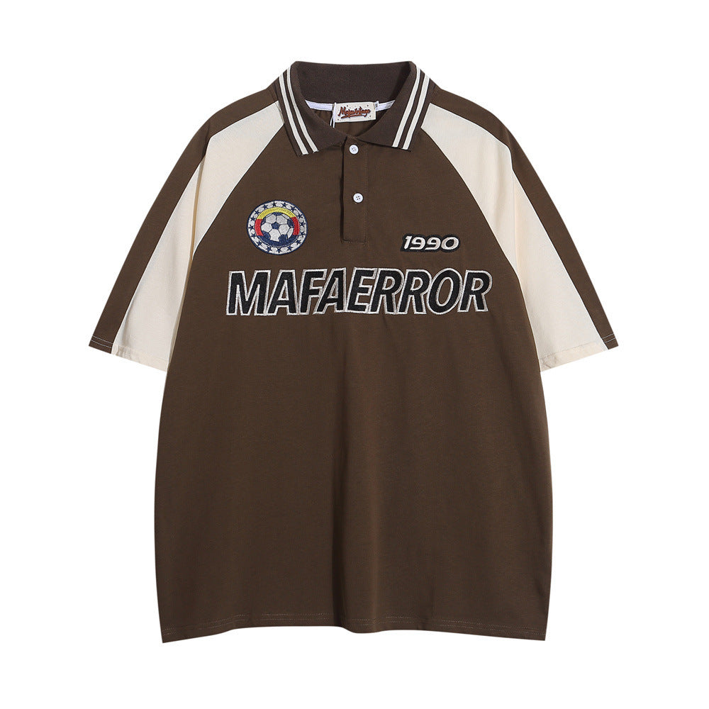 Fashion Men's Color Matching Raglan Short Sleeve Top