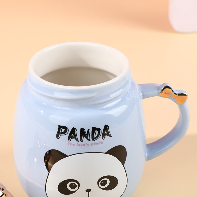 Cartoon Cute Ceramic Cup Printing Mug Color Bow Cup Lid - The Number 1 Things