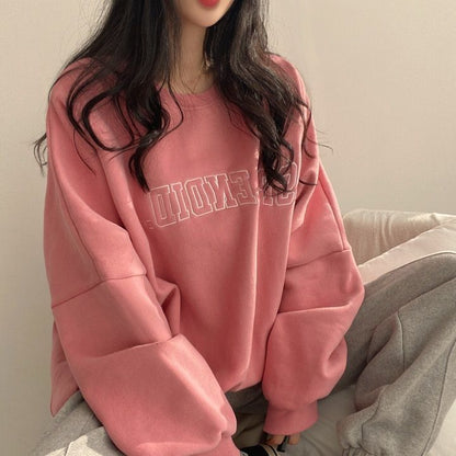 Fleece-lined Thickened High-end Sweater Female Student All-matching Long - The Number 1 Things