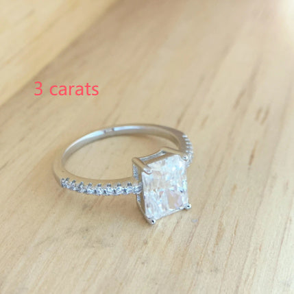 S925 Sterling Silver Moissanite High Fixed 2 Karat Rectangular - The Number 1 Things