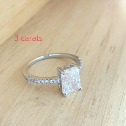 S925 Sterling Silver Moissanite High Fixed 2 Karat Rectangular - The Number 1 Things
