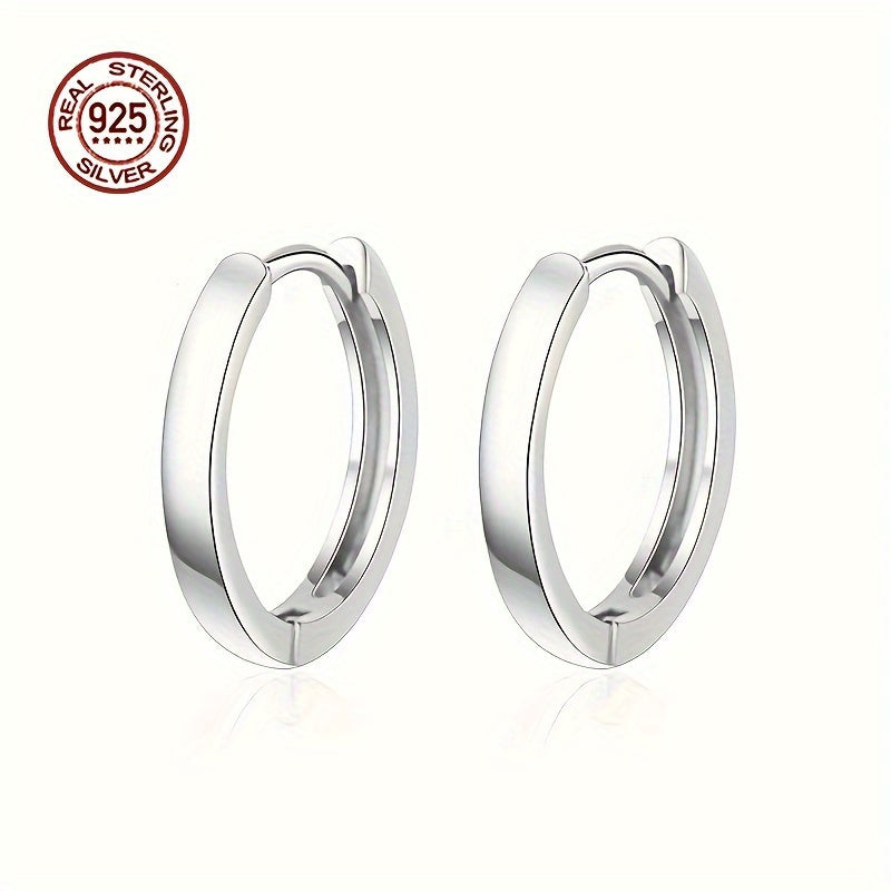 Hypoallergenic Men's Perfect Material S925 Sterling Silver Earrings, Retro Classic Simple Hoop Earrings, Birthday And Holiday Gifts. - The Number 1 Things