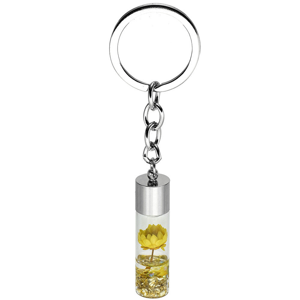 Plant Dried Flower Glass Bottle Pendant Keychain - The Number 1 Things