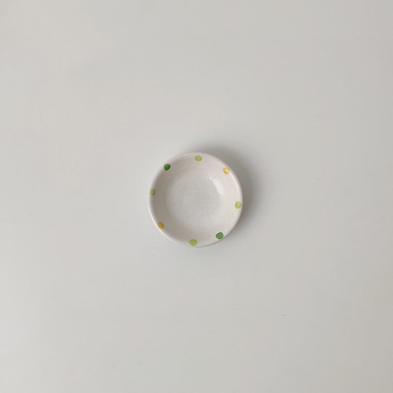 Dot Ceramic Plate Set Small Breakfast Plate Dessert Plate Flavor Plate Oval Plate - The Number 1 Things