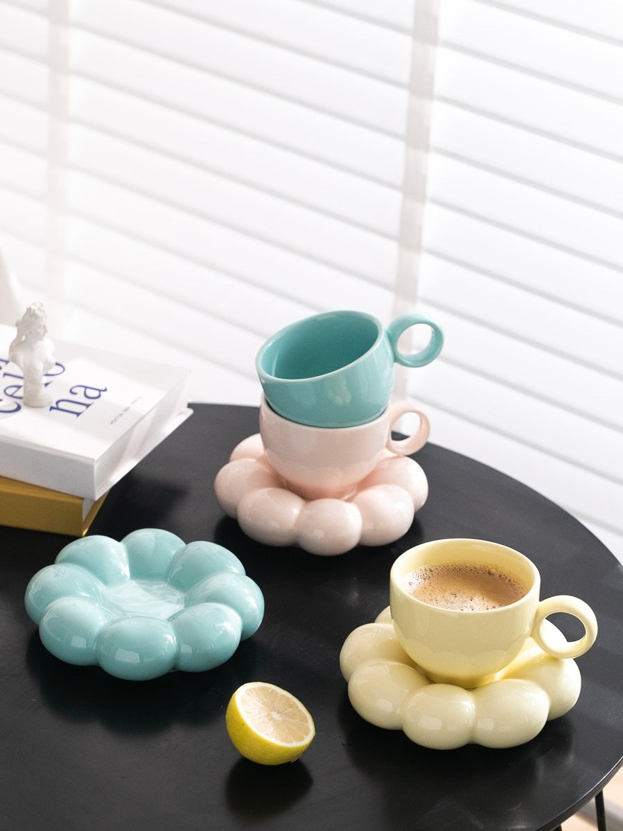 Flower Ceramic Cup And Saucer Breakfast Coffee Creative Color Underglaze Color - The Number 1 Things