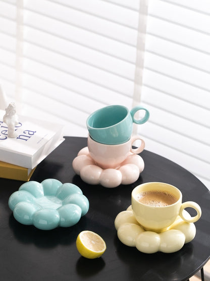 Flower Ceramic Cup And Saucer Breakfast Coffee Creative Color Underglaze Color - The Number 1 Things