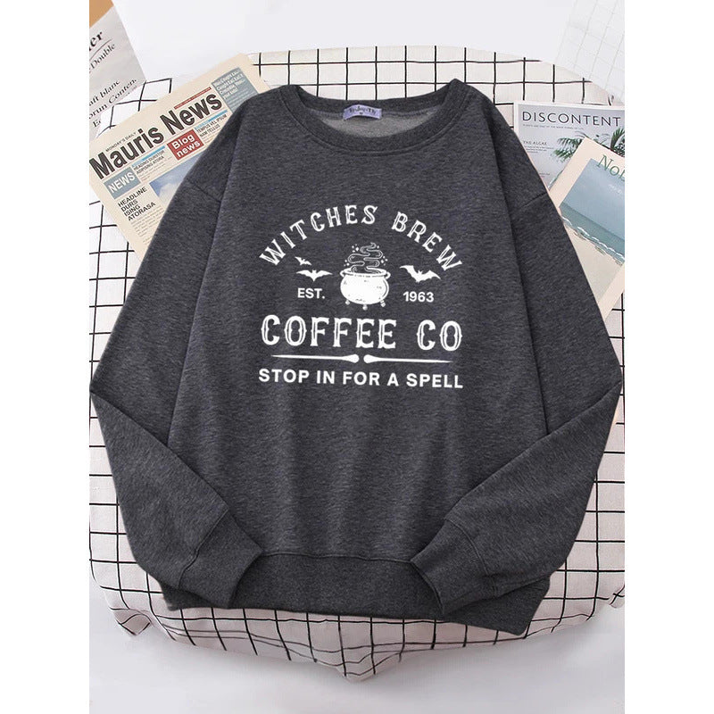 Witches Make Coffee Straight Letter Hoodie Letter Print - The Number 1 Things