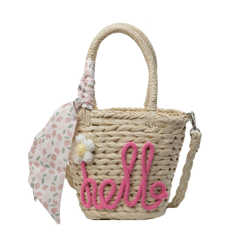 Woven Handbag Women's Fashion Letter Straw Cross Body Bag - The Number 1 Things