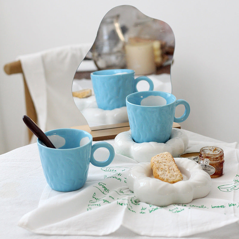 Hand Painted Irregular Blue Sky Clouds Coffee Set - The Number 1 Things