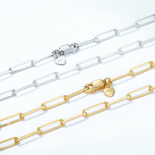 S925 Silver Plated Geometric Ellipse Long And Thick Necklace - The Number 1 Things