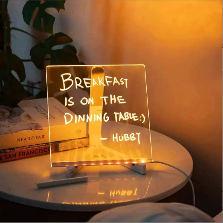 Acrylic DIY Note Board LED Night Light Creative Message Board Holiday Lamp With 7Pens USB LED Desk Lamp Note Daily Moment Painting Lamp - The Number 1 Things