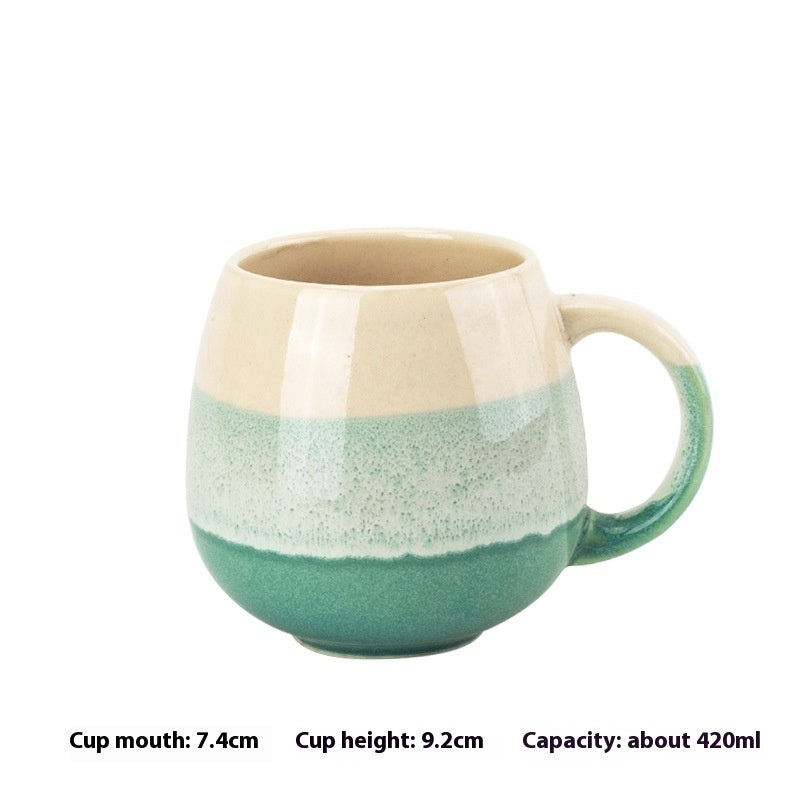 420ml Big Belly Mug Household Ceramic Water Cup Drinking Cup Girls Creative Kiln Baked Color Matching Tea Cup - The Number 1 Things